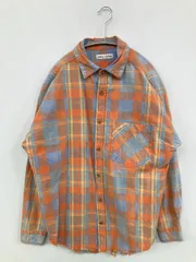 RODEO CROWNS ロデオクラウンズ シャツ/ブラウス FREE オレンジ コットン チェック柄 ミドル丈 長袖 レギュラーカラー