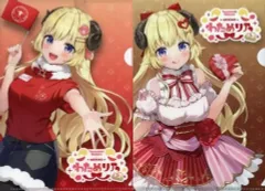 【中古】クリアファイル 全2種セット 限定クリアファイル 「ホロライブ 角巻わため×めり乃 わためり乃 第2弾」 コラボフードコース注文特典