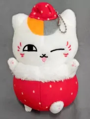 【中古】ぬいぐるみマスコット・ぬいぐるみバッジ ニャンコ先生(片目閉じ) カバンに付けられるぬいぐるみ～いちごニャンコ先生～ 「夏目友人帳」