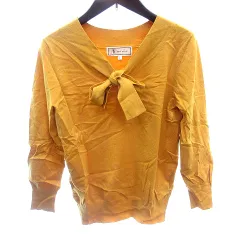 ロペピクニック ROPE Picnic ニット セーター ボウタイ 七分袖 38 M 黄色 イエロー /AU