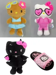 【中古】ぬいぐるみマスコット・ぬいぐるみバッジ 全4種セット ハローキティ マスコット XOXOギャル Vol.2 「サンリオキャラクターズ」