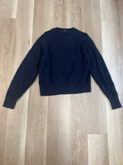 【226422】UNIQLO ユニクロ  プレミアムラムクルーネックセーター　長袖ニット　ストレッチ　ウール　L  ・ ネイビー