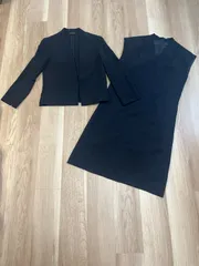 【226280】ESPRITMUR エスプリミュール  ジャケット　ノースリーブワンピース　セットアップ　ポリエステル　フック留め　11R  ・ ブラック