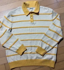 ザラ ストライプ カラーネック ニット 長袖Tシャツ