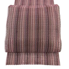 【美品】 名古屋帯 秀品 夏帯 羅 八寸名古屋帯 松葉仕立て トンネル仕立て 縞 紫 正絹 【中古】