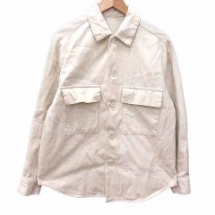 ジーユー GU シャツジャケット コーデュロイ S アイボリー 白 ホワイト /YK ●RY