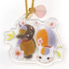 【中古】雑貨 ニャンコ先生＆黒ニャンコ/ヤマザクラ お花のアクリルチャーム 「一番くじ 夏目友人帳 ニャンコ先生と花しらべ」 G賞