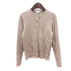 ナチュラルビューティーベーシック NATURAL BEAUTY BASIC カーディガン ニット リブ M ベージュ /MN