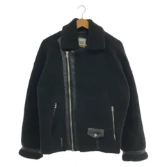 【中古】ZARA ボアライダースジャケット サイズS 黒[91]
