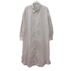 グローバルワーク GLOBAL WORK シャツワンピース ロング 長袖 L ピンクベージュ /MS