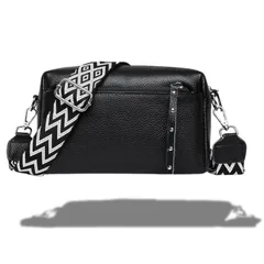 [Meilleur Choix] ショルダーバッグ レディース 斜めがけ レザー ボディバッグ 大容量 本革 (ブラック) [ブラック]