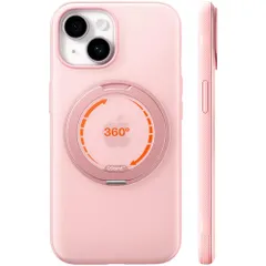 TORRAS iPhone 15 用 ケース 【初夏トキメキタイム・多機能360度回転スタンド】 縦横両対応 マグネット搭載 MagSafe対応 米軍MIL規格耐衝撃 リング 指紋防止 黄変防止 マグセーフ対応 レンズ保護 滑り止めドット模様 手持ち撮影 安/