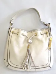 【225630】COLE HAAN コールハーン  オールレザー　ワンショルダーバッグ　タッセルチャーム オフホワイト