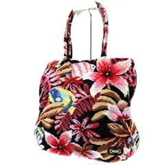 フェイラー FEILER シュニール織 トートバッグ 花柄 魚柄 鳥柄 南国風 トロピカル フラワー ボタニカル ハンドバッグ レディース ブラック マルチカラー 総柄 ブランドバッグ 花 鳥 魚 総柄