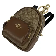 COACH(コーチ) キーホルダー(チャーム) ミニコートバックパックバッグチャーム C7803 カーキ×ブラウン×黒 リュック型 レザー
