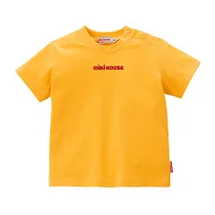 新品 [ミキハウス] 半袖Ｔシャツ 無地 ロゴ ワンポイント シンプル 日本製 男の子 女の子 ベビー キッズ 子供服 通園 通学 10-5229-577 90cm 黄