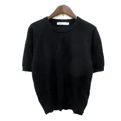 ザラ ZARA ニット セーター 五分袖 L 黒 ブラック /MN