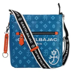 新品 [カステルバジャック] ショルダーバッグ 縦型 カジュアル ストラップ キーリング 大きめ メンズ 048123 サシャ 総柄 【17】 ブルー