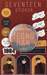 【中古】バッジ・ピンズ ジョンハン 缶バッジ+ステッカーセット 「SEVENTEEN WINTER KUJI」 C賞 ローソン・HMV限定