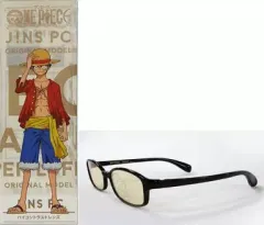 【中古】アクセサリー(非金属)(キャラクター) [レンズ度無し] ルフィモデル PCメガネ オリジナル版(ブラック) 「ワンピース×JINS PC」