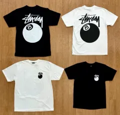 数量限定) STUSSY ステューシー エイトボール 8ボール ビリヤードボール 半袖 Tシャツ 2COLOR