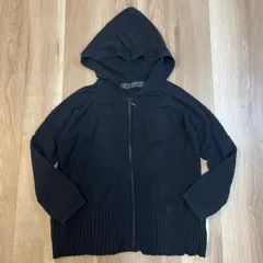 【228408】gelato pique ジェラートピケ  ジョエル・ロブションコラボ　パーカー　アウター　ジップアップ　リブニット　コットン　クリーニング済　F  ・ ブラック