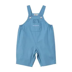 新品 [ミキハウス] WEB限定 オーバーオール 6分丈 ロゴ 無地 サロペット パンツ 綿100％ 男の子 女の子 ベビー キッズ 子供服 10-3348-687 L(90-100cm) ブルー
