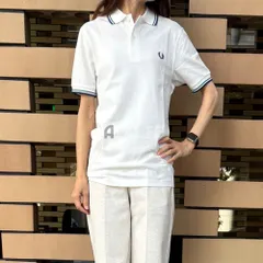 ☆2/16入荷☆【2026春夏物モデル】 FRED PERRY フレッドペリー M3600 ポロシャツ 刺繍入り 半袖 94A ホワイト×ミント×ブルー  レディース