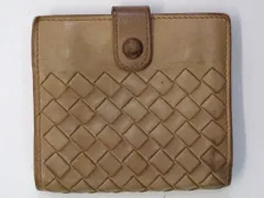 【230076】BOTTEGA VENETA ボッテガ ヴェネタ  二つ折り財布 イタリア製 ベージュ
