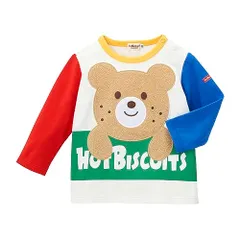 新品 [ミキハウス ホットビスケッツ] 長袖 Ｔシャツ 男の子 女の子 キッズ 子供服 白 100cm 73-5202-492