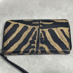 美品】COACH コーチ 長財布 ゼブラ柄 アニマル柄 ラウンドファスナー