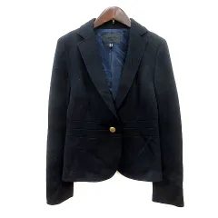 アイシービー iCB テーラードジャケット シングル 総裏地 ウール 9 M 紺 ネイビー /MN