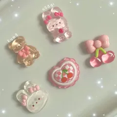 【s074】1セット 5個入り 125円 くまうさぎ デコパーツ ホイップ ホイップデコ ハンドメイド 資材 ゆめかわ DIY