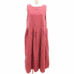 サマンサモスモス SM2 ワンピース ロング 総柄 ノースリーブ F 赤 レッド ピンク /YK