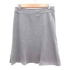 クイーンズコート QUEENS COURT スカート フレア ひざ丈 1 M グレー /RT