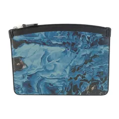 新品未使用展示品 dunhill ダンヒル クラッチバッグ デューク マーブル スモール ジップフォリオ DU19R3850MR472 ブルー レザー メンズ ポーチ セカンドバッグ