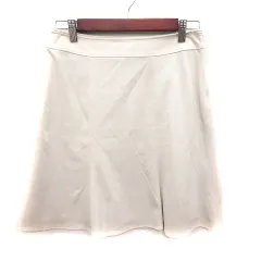 クイーンズコート QUEENS COURT スカート フレア ひざ丈 2 M ライトベージュ /RT
