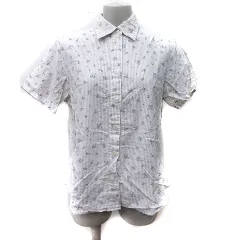 マックレガー マクレガー McGREGOR シャツ ブラウス 半袖 ストライプ 花柄 L ベージュ 白 ホワイト /YI