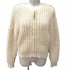 ビーミングバイビームス B:MING LIFE STORE by BEAMS ニットジャケット ブルゾン ジップアップ ONE アイボリー 白 ホワイト /YK