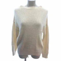 ルクールブラン le.coeur blanc ニット セーター 長袖 ウール 38 M アイボリー 白 ホワイト /YK