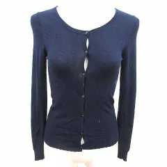 アプワイザーリッシェ Apuweiser-riche カーディガン ニット 長袖 2 M 紺 ネイビー /YK