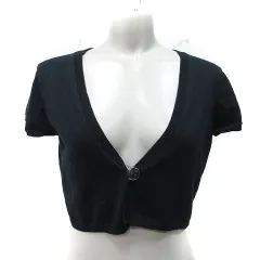 プロポーション ボディドレッシング PROPORTION BODY DRESSING カーディガン ボレロ ニット 半袖 3 M～L 黒 ブラック /YI