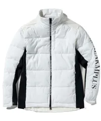 新品 [リュクスエイケイエムプラス] クラシック ゴルフ 袖ロゴフィット中綿ジャケット メンズ ホワイト