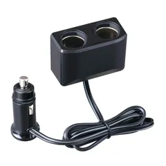 車内用品 セイワ(SEIWA) シガーソケット増設分配器 ソケット2連 コードタイプ F315 プラグ抜け防止 12V/24V車対応 出力7A 約1m