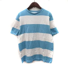 ビームス BEAMS Tシャツ カットソー 半袖 ボーダー M 水色 白 ホワイト /YI