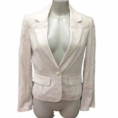 エニィファム anyFam テーラードジャケット 総裏地 麻混 リネン混 2 M アイボリー 白 ホワイト /YK