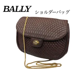 希少✤【BALLY／バリー】2wayチェーン ショルダーバッグ／レザー キルティング　ターンロック ブラウン（茶）ヴィンテージ 0309