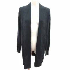 ハッシュアッシュ HusHusH ロングカーディガン ニット 前開き 長袖 3 L 黒 ブラック /YK