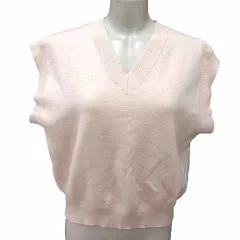 ザラ ZARA ニットベスト プルオーバー Vネック M ベージュ /YK