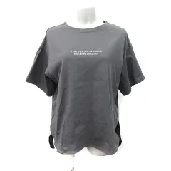 アンタイトル UNTITLED Tシャツ カットソー 半袖 刺繍 2 M チャコールグレー /YI